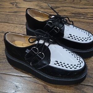 T.U.K Classic Two-Tone B&W Mondo Creepers 8.5